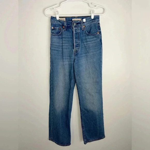 LEVIS RIBCAGE STRAIGHT JEANS SIZE 26 length 27 - Picture 2 of 14